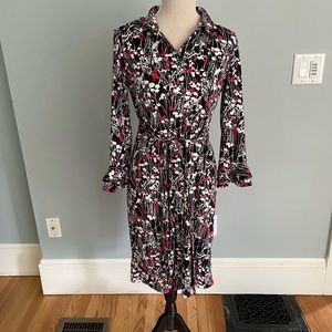 Talbots Jersey Printed Shirtdress -black/white/red